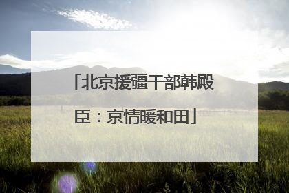 北京援疆干部韩殿臣：京情暖和田