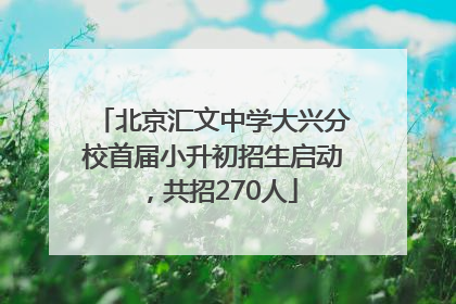 北京汇文中学大兴分校首届小升初招生启动，共招270人