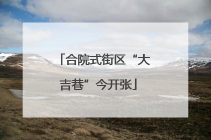 合院式街区“大吉巷”今开张
