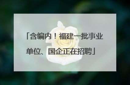 含编内！福建一批事业单位、国企正在招聘