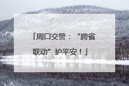 周口交警：“跨省联动”护平安！