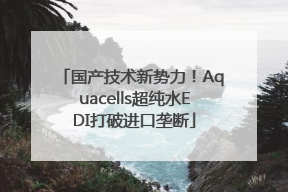 国产技术新势力！Aquacells超纯水EDI打破进口垄断
