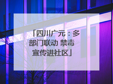 四川广元：多部门联动 禁毒宣传进社区
