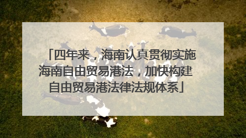 四年来，海南认真贯彻实施海南自由贸易港法，加快构建自由贸易港法律法规体系