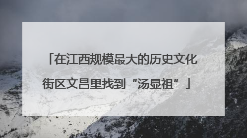 在江西规模最大的历史文化街区文昌里找到“汤显祖”