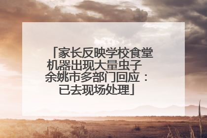 家长反映学校食堂机器出现大量虫子 余姚市多部门回应：已去现场处理