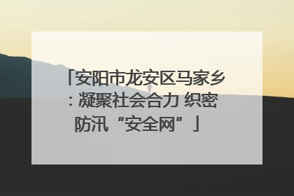 安阳市龙安区马家乡：凝聚社会合力 织密防汛“安全网”