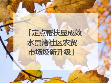 定点帮扶显成效 水景湾社区农贸市场焕新升级