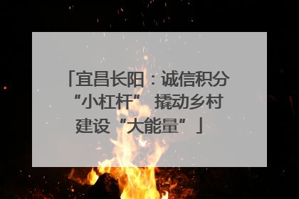 宜昌长阳：诚信积分“小杠杆” 撬动乡村建设“大能量”