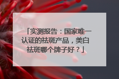 实测报告：国家唯一认证的祛斑产品，美白祛斑哪个牌子好？
