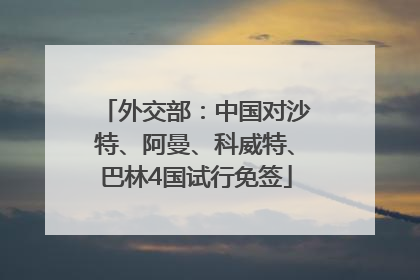 外交部：中国对沙特、阿曼、科威特、巴林4国试行免签