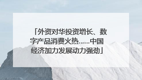 外资对华投资增长、数字产品消费火热……中国经济加力发展动力强劲