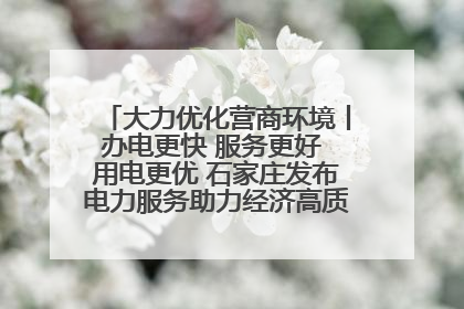 大力优化营商环境丨办电更快 服务更好 用电更优 石家庄发布电力服务助力经济高质量发展八项措施