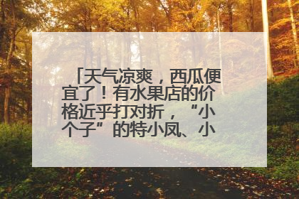 天气凉爽，西瓜便宜了！有水果店的价格近乎打对折，“小个子”的特小凤、小糖丸更好卖