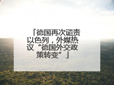 德国再次谴责以色列，外媒热议“德国外交政策转变”