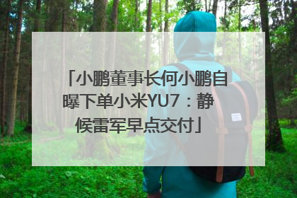 小鹏董事长何小鹏自曝下单小米YU7：静候雷军早点交付