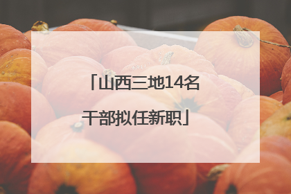 山西三地14名干部拟任新职