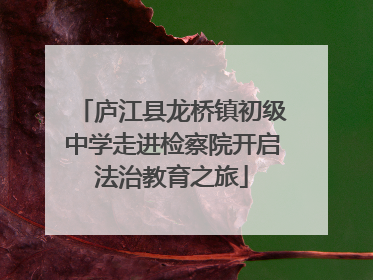 庐江县龙桥镇初级中学走进检察院开启法治教育之旅