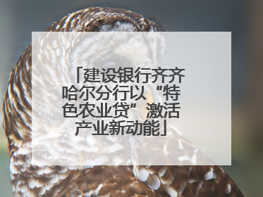 建设银行齐齐哈尔分行以“特色农业贷”激活产业新动能