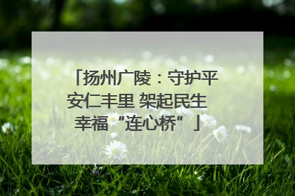 扬州广陵：守护平安仁丰里 架起民生幸福“连心桥”