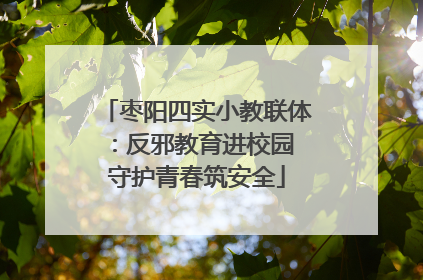 枣阳四实小教联体：反邪教育进校园 守护青春筑安全