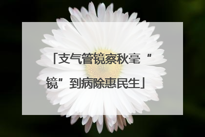 支气管镜察秋毫“镜”到病除惠民生