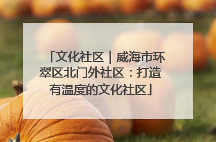 文化社区｜威海市环翠区北门外社区：打造有温度的文化社区
