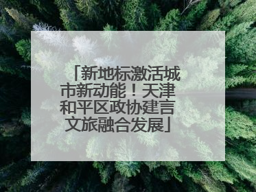 新地标激活城市新动能！天津和平区政协建言文旅融合发展