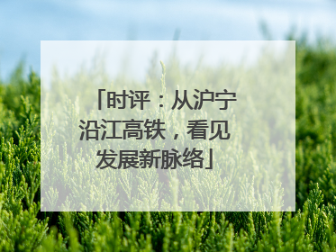 时评：从沪宁沿江高铁，看见发展新脉络