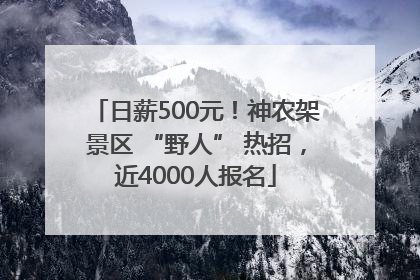 日薪500元！神农架景区 “野人” 热招，近4000人报名