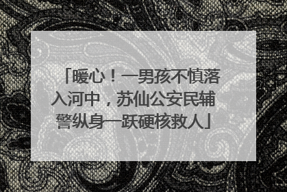 暖心！一男孩不慎落入河中，苏仙公安民辅警纵身一跃硬核救人