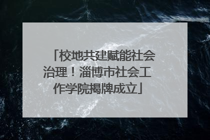 校地共建赋能社会治理！淄博市社会工作学院揭牌成立