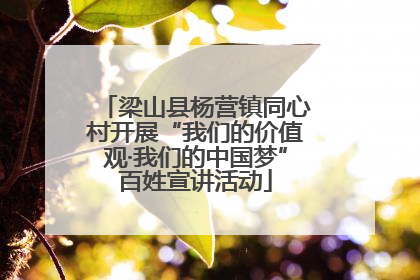 梁山县杨营镇同心村开展“我们的价值观·我们的中国梦”百姓宣讲活动