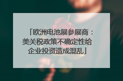 欧洲电池展参展商：美关税政策不确定性给企业投资造成混乱