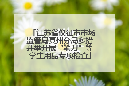 江苏省仪征市市场监管局真州分局多措并举开展“笔刀”等学生用品专项检查
