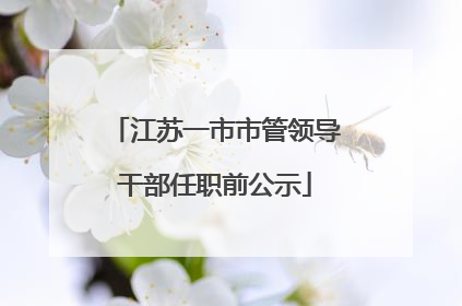江苏一市市管领导干部任职前公示
