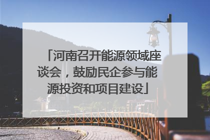 河南召开能源领域座谈会，鼓励民企参与能源投资和项目建设