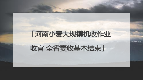河南小麦大规模机收作业收官 全省麦收基本结束