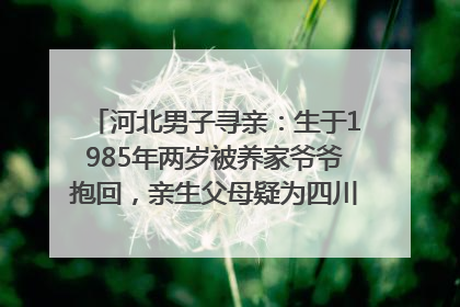 河北男子寻亲：生于1985年两岁被养家爷爷抱回，亲生父母疑为四川仪陇人｜红星寻人