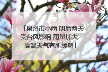 泉州市小雨 明后两天受台风影响 雨量加大 高温天气有所缓解