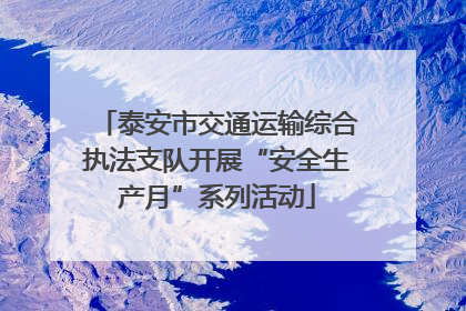 泰安市交通运输综合执法支队开展“安全生产月”系列活动