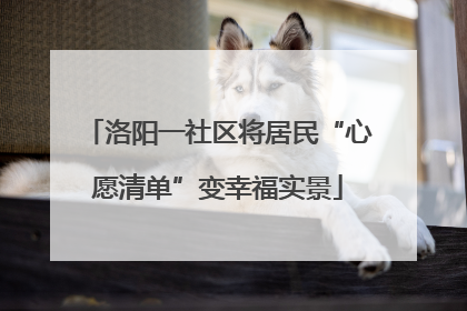 洛阳一社区将居民“心愿清单”变幸福实景