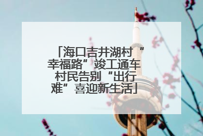 海口吉井湖村“幸福路”竣工通车 村民告别“出行难”喜迎新生活