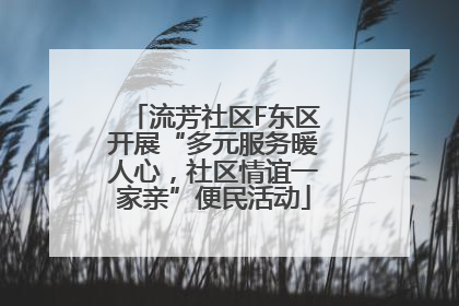 流芳社区F东区开展“多元服务暖人心，社区情谊一家亲”便民活动