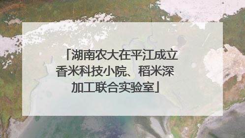 湖南农大在平江成立香米科技小院、稻米深加工联合实验室