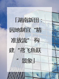 湖南新田：因地制宜“精准放流” 构建“鸢飞鱼跃”景象