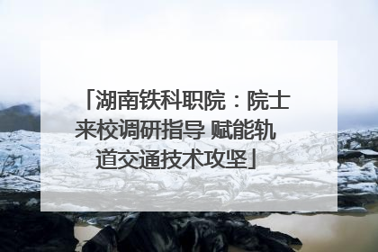 湖南铁科职院：院士来校调研指导 赋能轨道交通技术攻坚