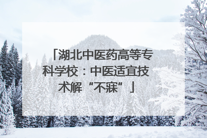 湖北中医药高等专科学校：中医适宜技术解“不寐”