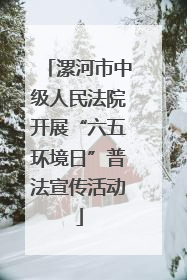 漯河市中级人民法院开展“六五环境日”普法宣传活动