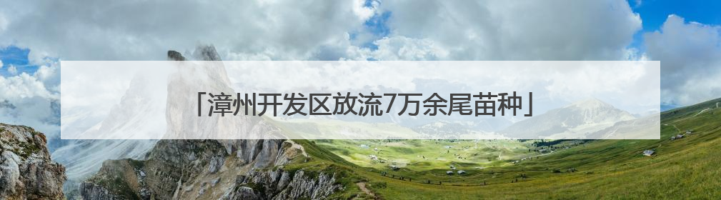 漳州开发区放流7万余尾苗种